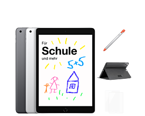 Basic School-Bundle: Apple iPad 9 (10,2") Wi-Fi + Stift + Schutzhülle + Panzerglas – inkl. Geräteregistrierung (DEP)